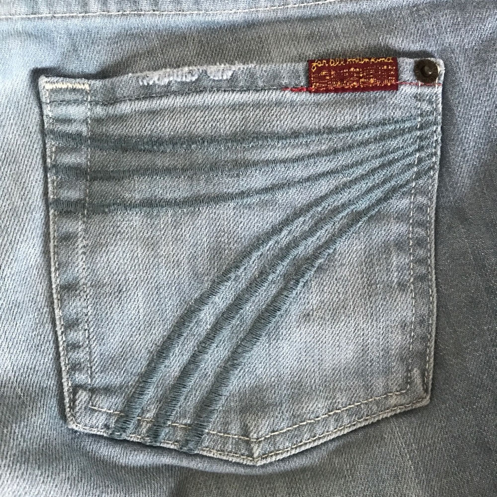 7 For All Mankind Light Wash Dojo Short Bermuda 30 - Picture 6 of 10